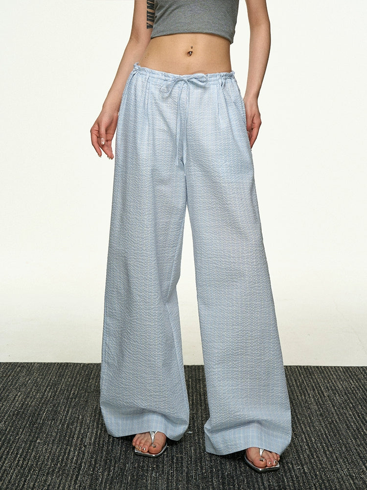 Aaisup Vintage Checked Casual Versatile Drawstring Pants