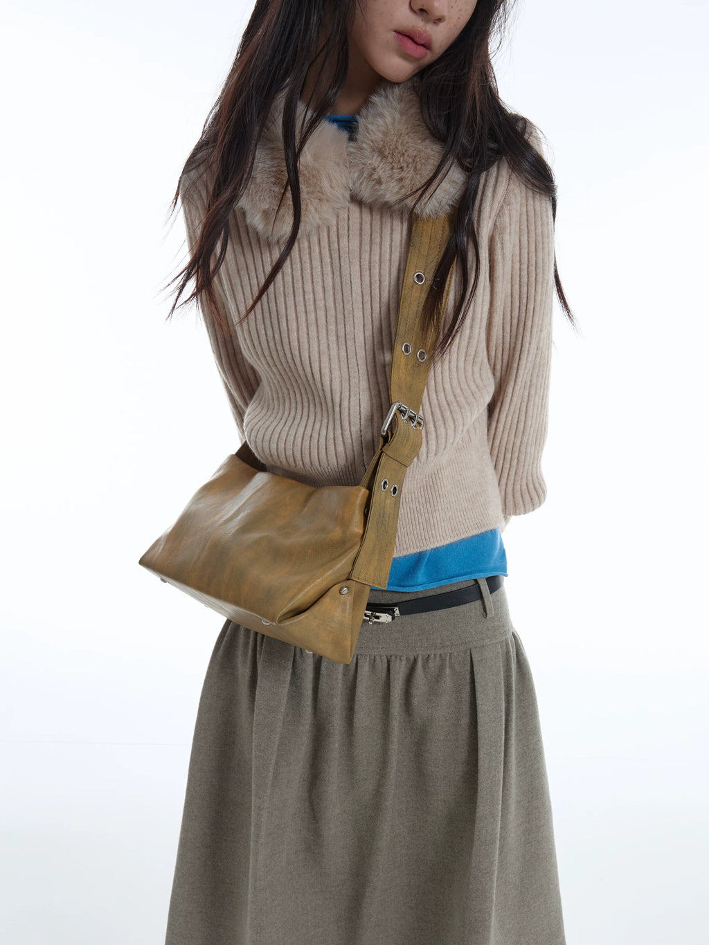 DirtySix Wide Strap Crossbody Small Square Bag