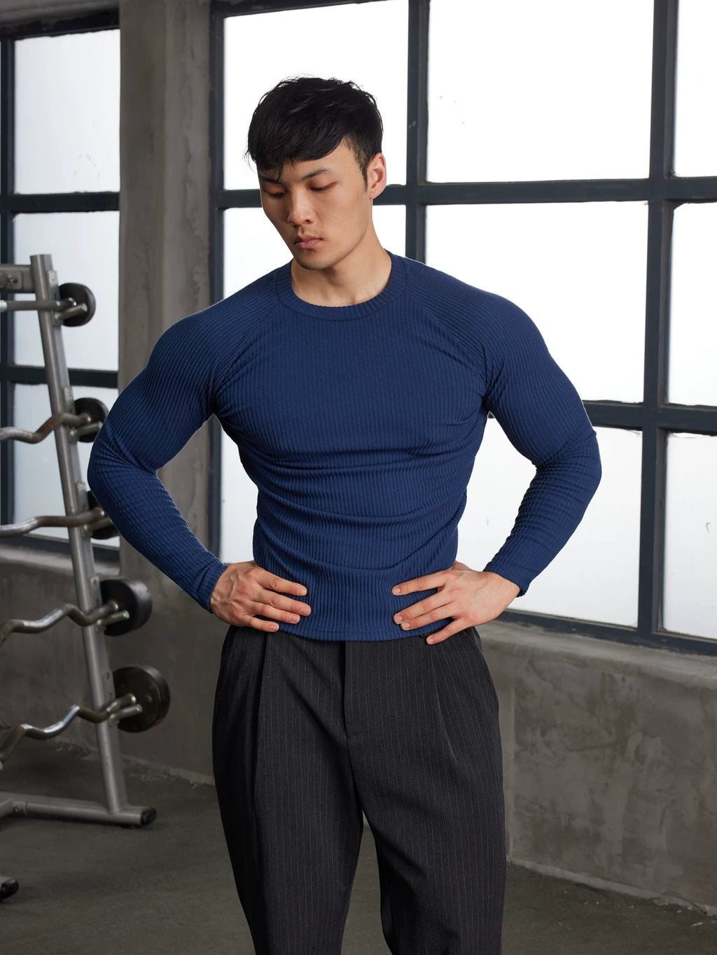 AFTERGLOW Knitted Bottom Casual Slim Sleeve