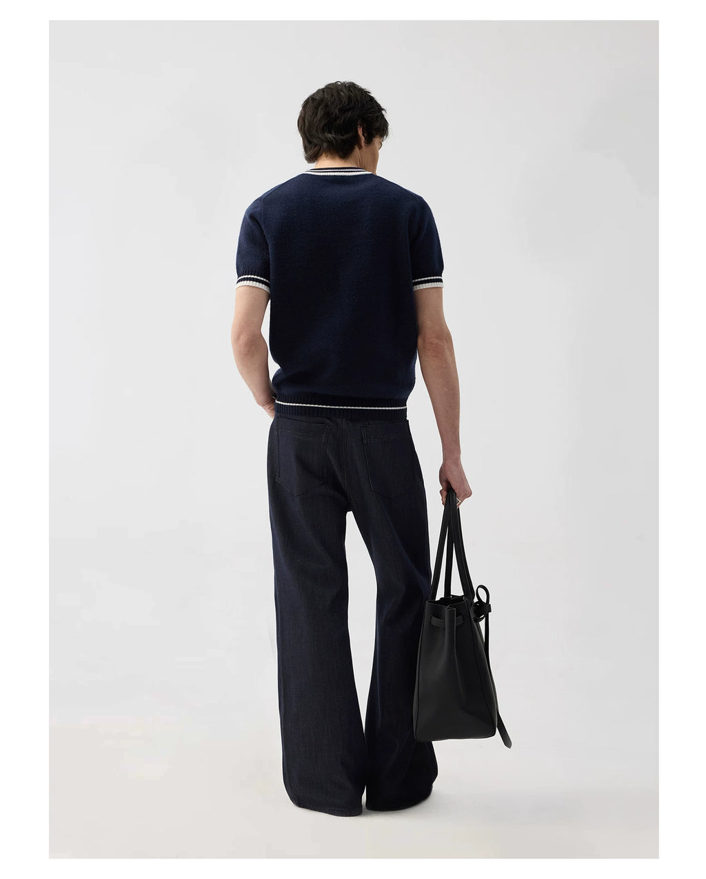 TERRAINCOGNITA Contrast Color Soft Waxy Casual Knitted Tee