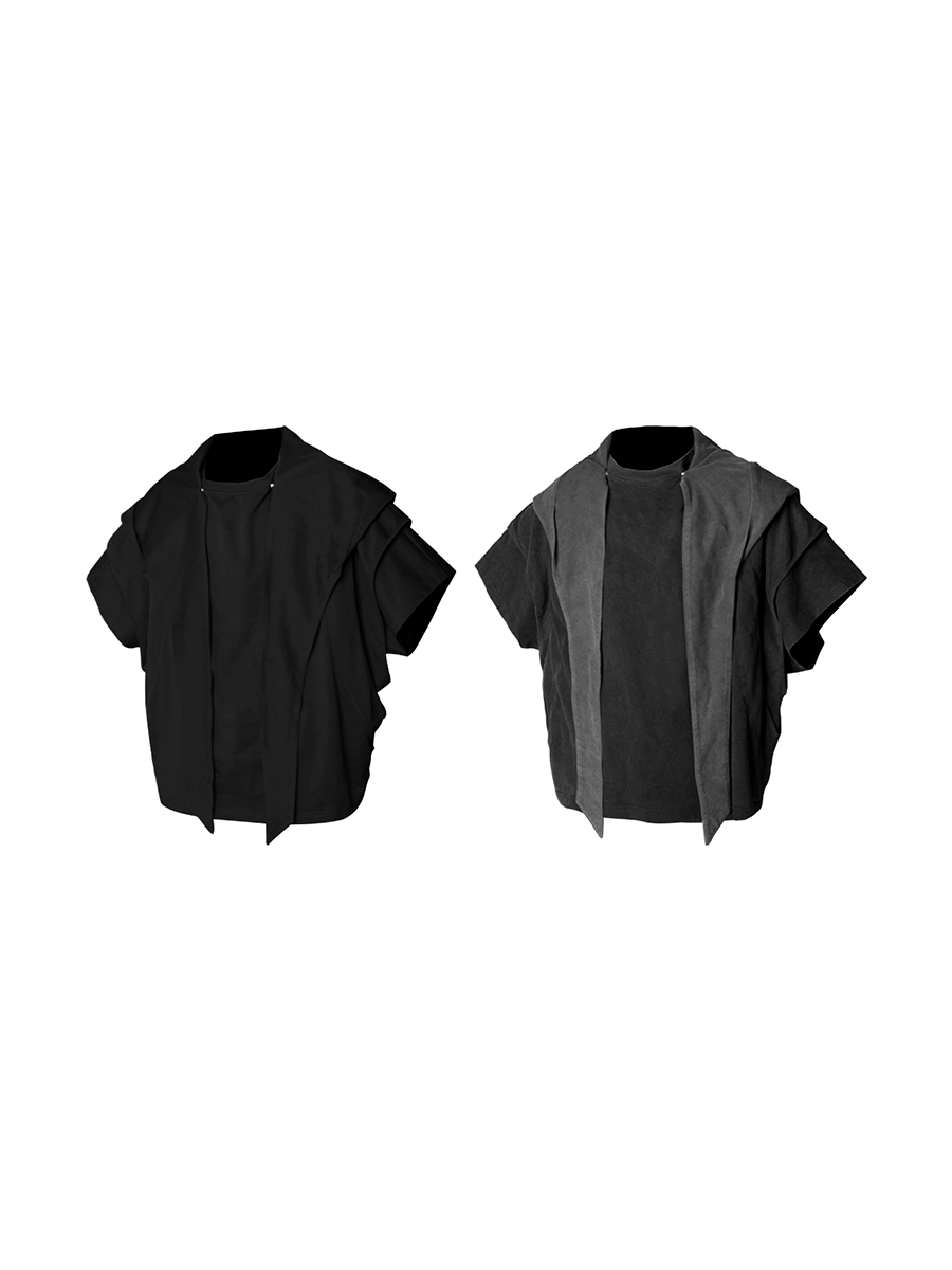 RELABEL Short Width Removable Large Hood Casual Short Sleeve