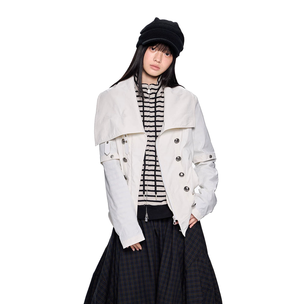 EZEK Turtleneck Metal Buckle Slim Jacket