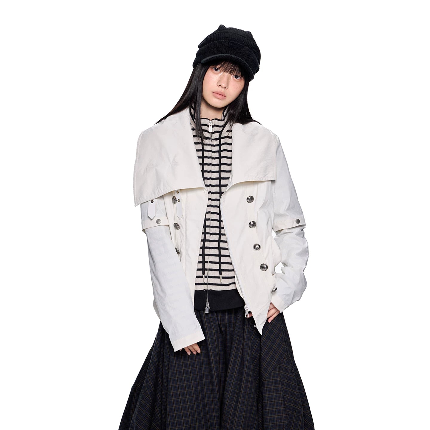 EZEK Turtleneck Metal Buckle Slim Jacket