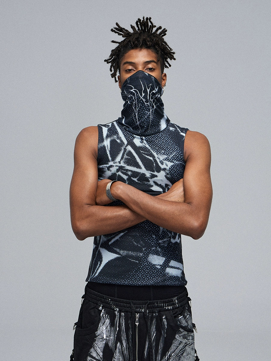 DND4DES Mesh Turtleneck Sleeveless Vest