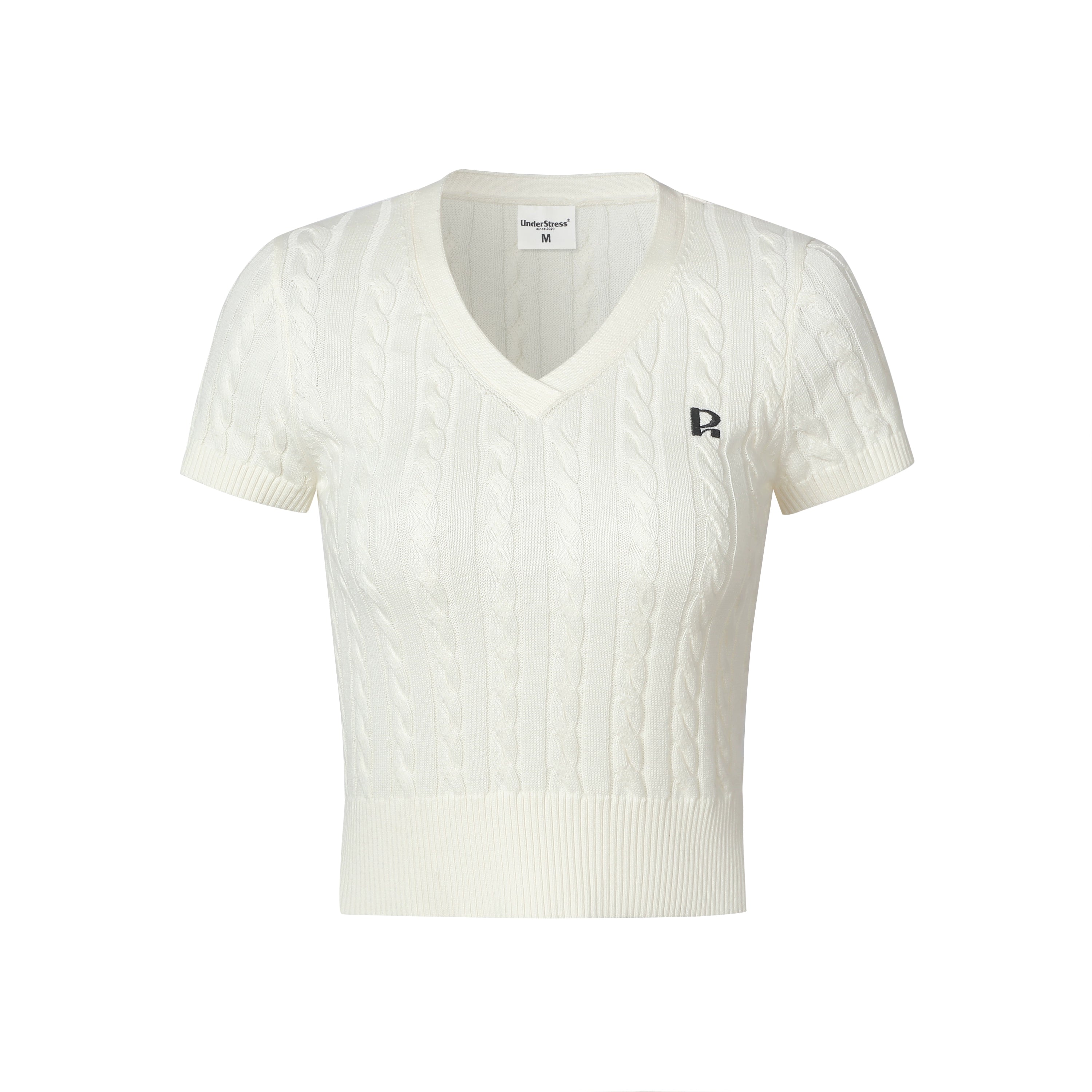 UnderStress Slim-fit V-neck Twist Knitted Sweater