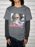 OXXO Retro Stitching Fake Two-piece Striped Long Sleeve