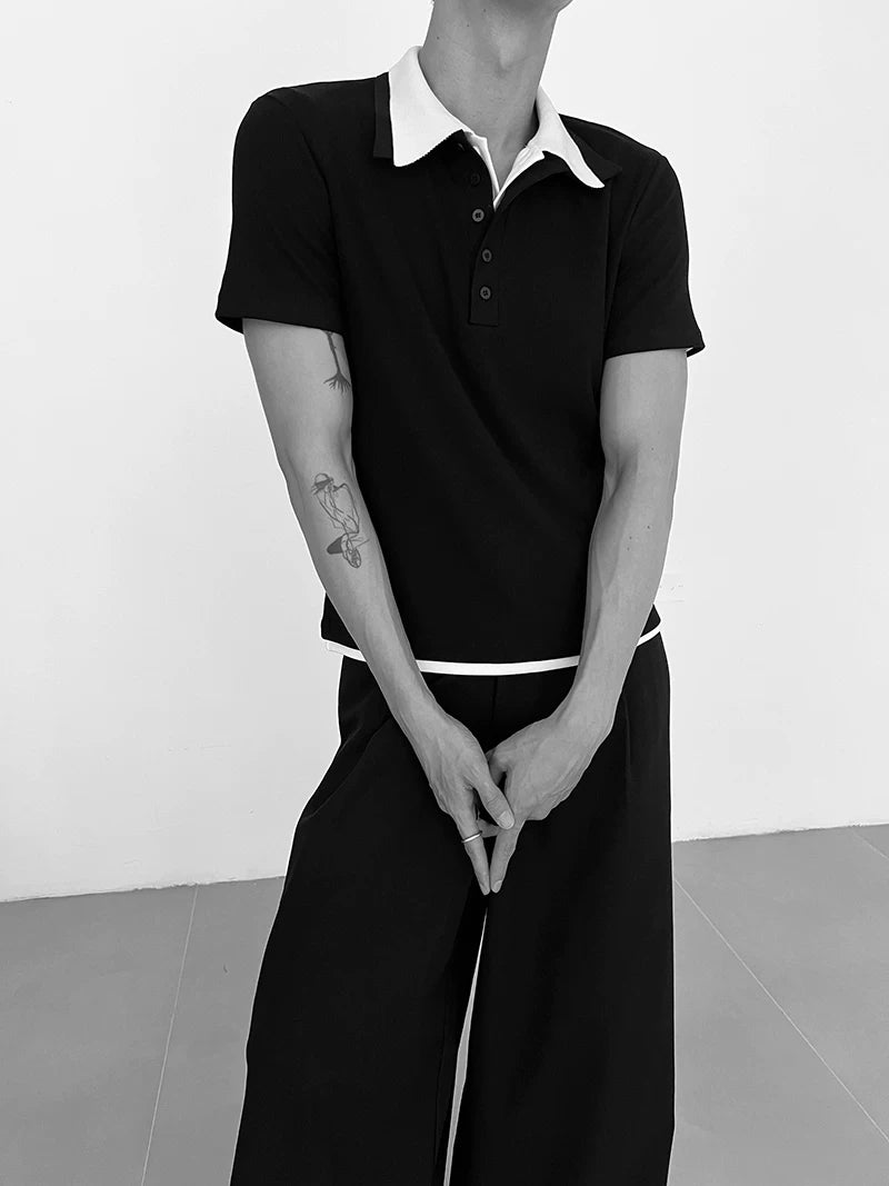 COLN Lapel Slim Casual Tee