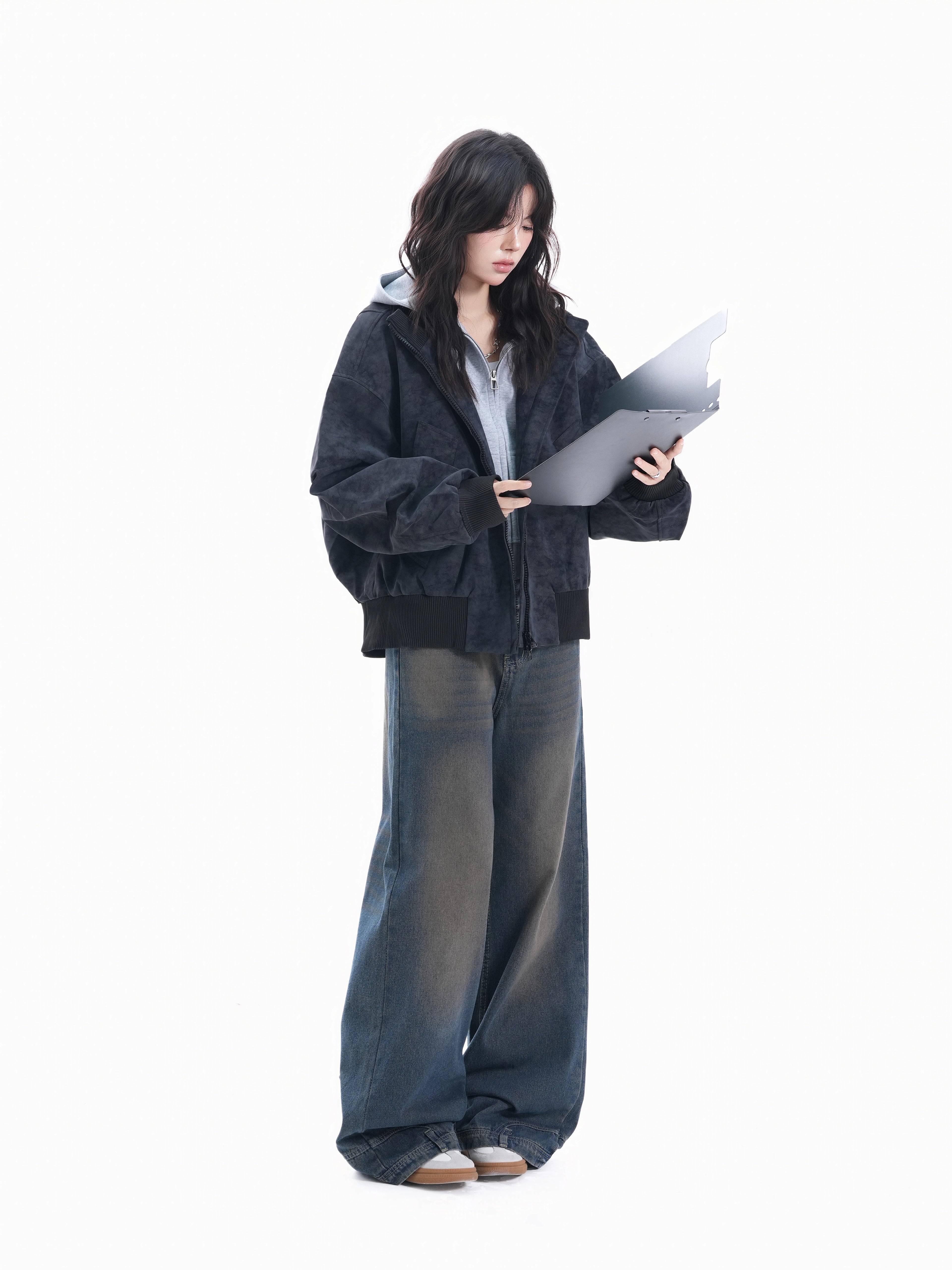 Zuocisankon Loose Leather Jacket