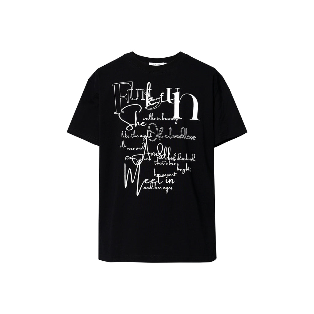 FUNKYFUN FUN Slogan Printed Tee