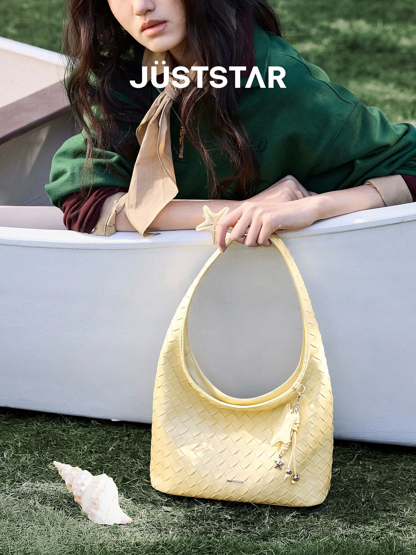 JUST STAR Large-capacity Lazy Vacation Woven Bag