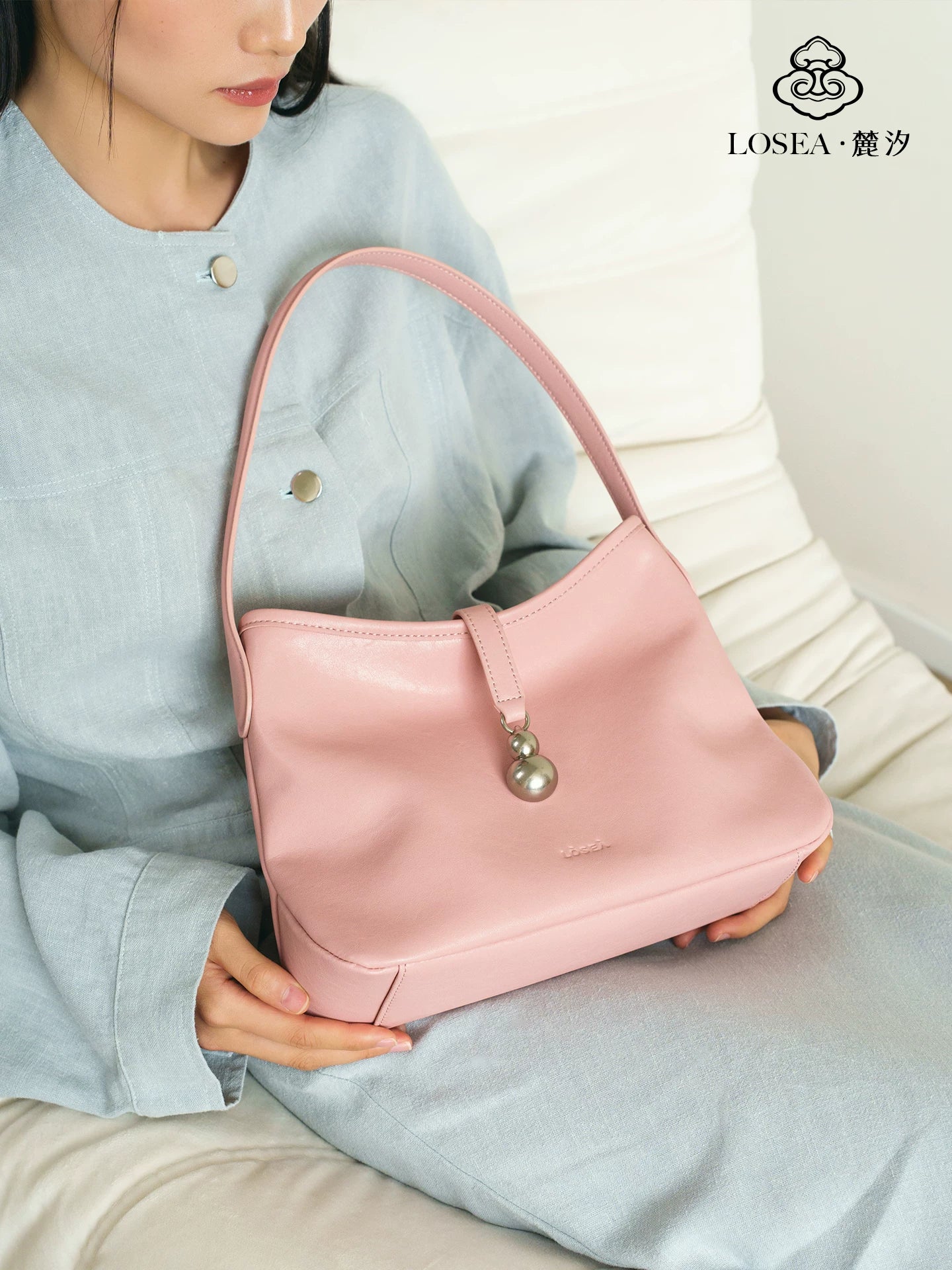 LOSEA Cowhide Gourd Shoulder Tote Bag