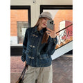CCYE Vintage Front Shoulder Lobster Button Denim Jacket
