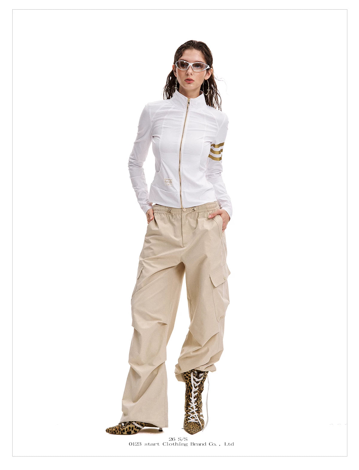 0123Start Striped Zipper Slim Fit Sunscreen Jacket