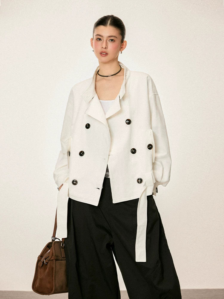 Cherry Melody Casual Short Trench Coat
