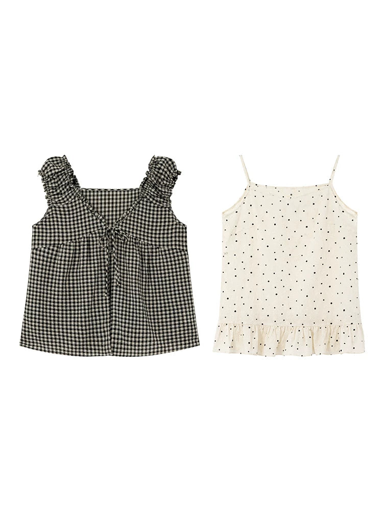 KANO Stacked Suspender Plaid Shirt Set