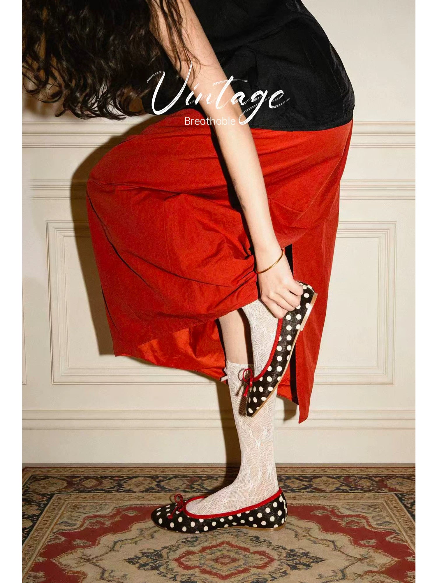 L'aise Vintage Polka Dot Flat Versatile Shoes