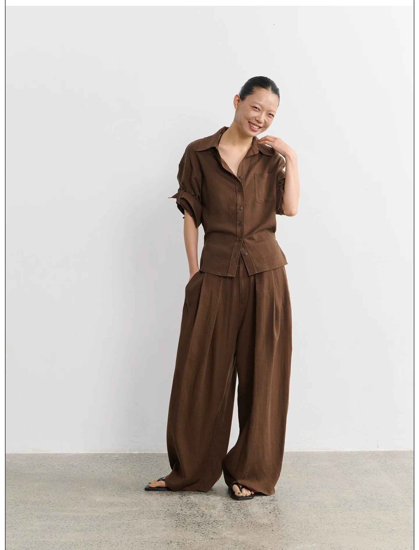 LINY LIBERTY Loose Pleated Slacks