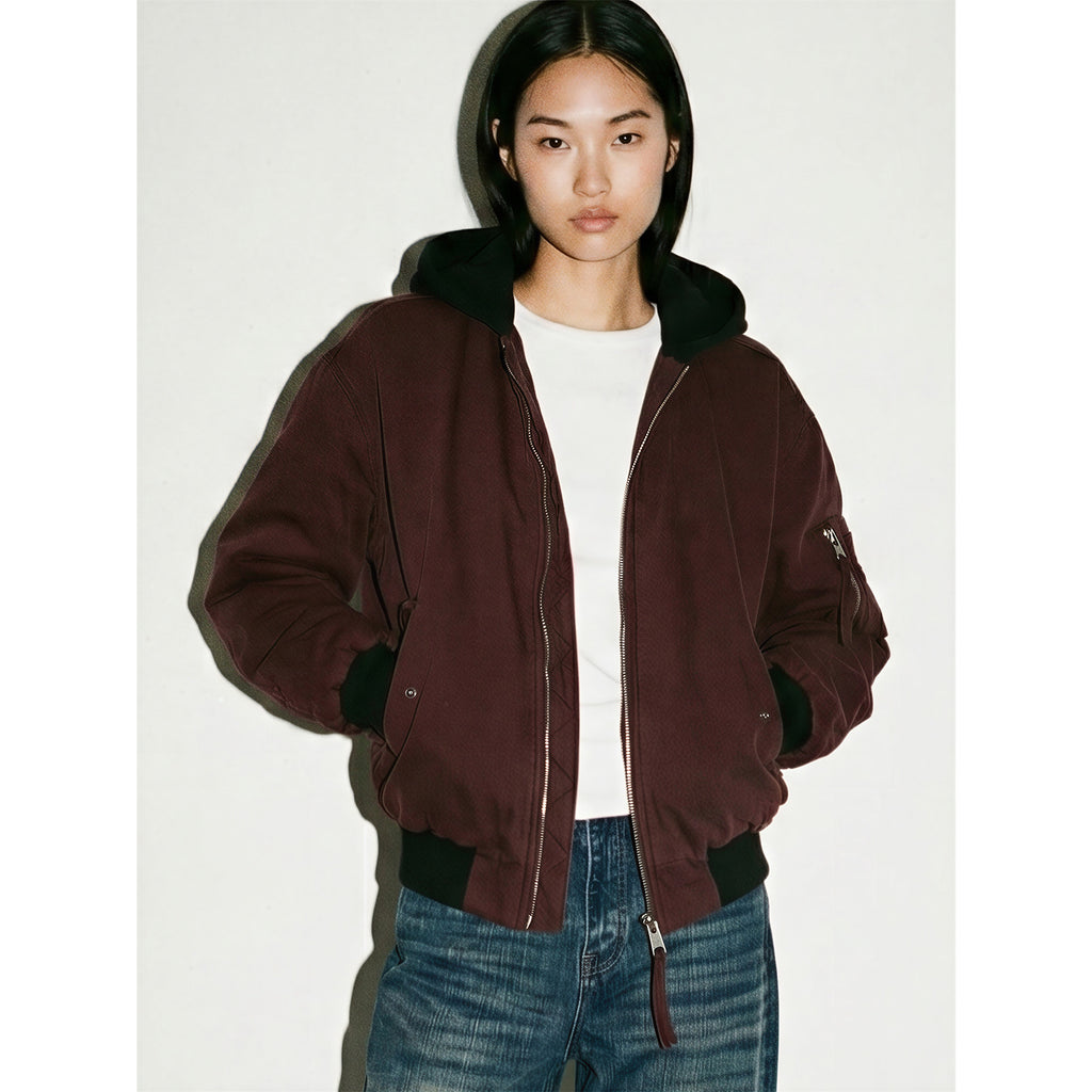 MADEEXTREME Retro Patchwork Hooded Thickened Jacket
