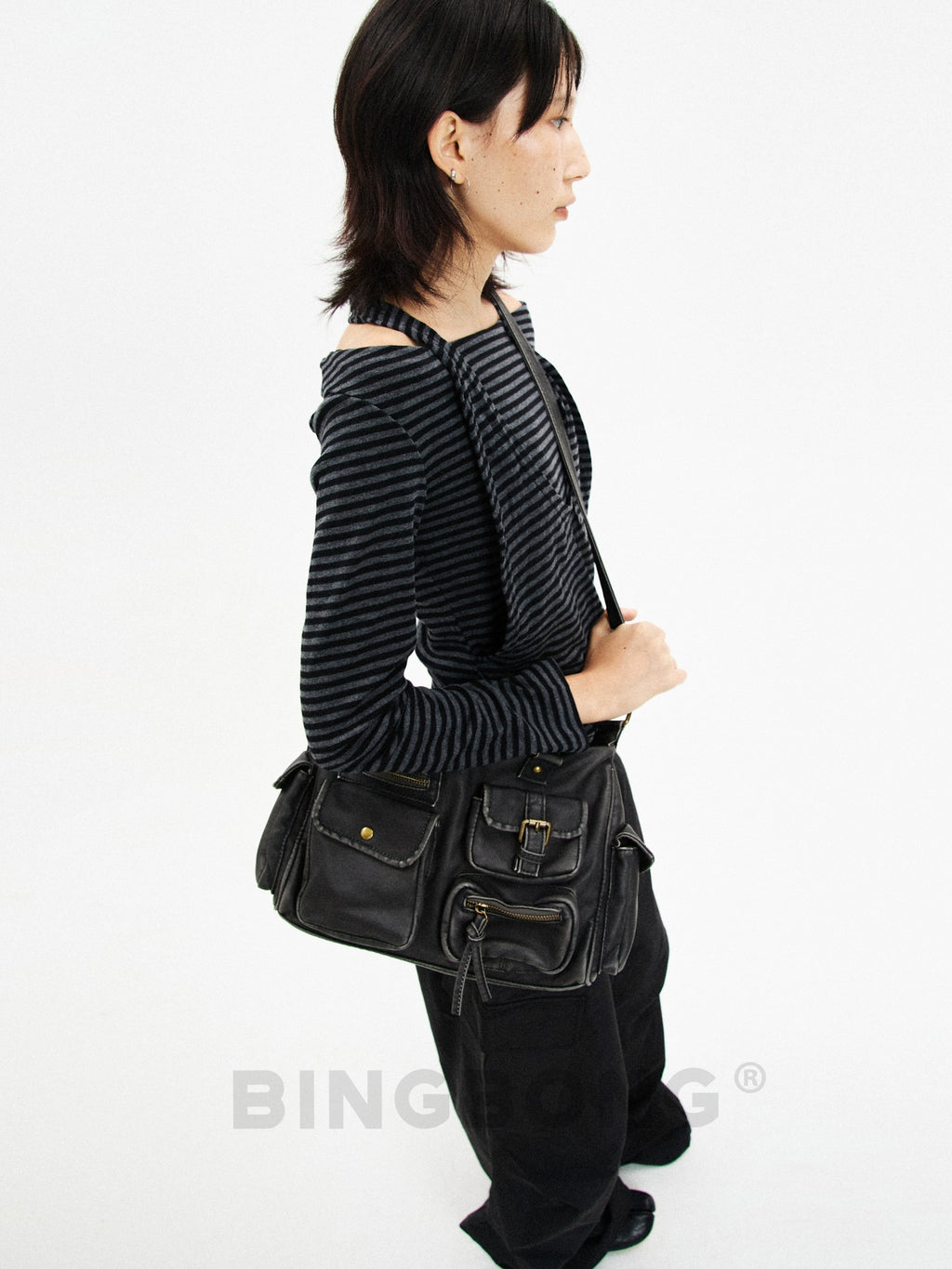 BINGBONG Retro Commuter Large Capacity Shoulder Messenger Bag