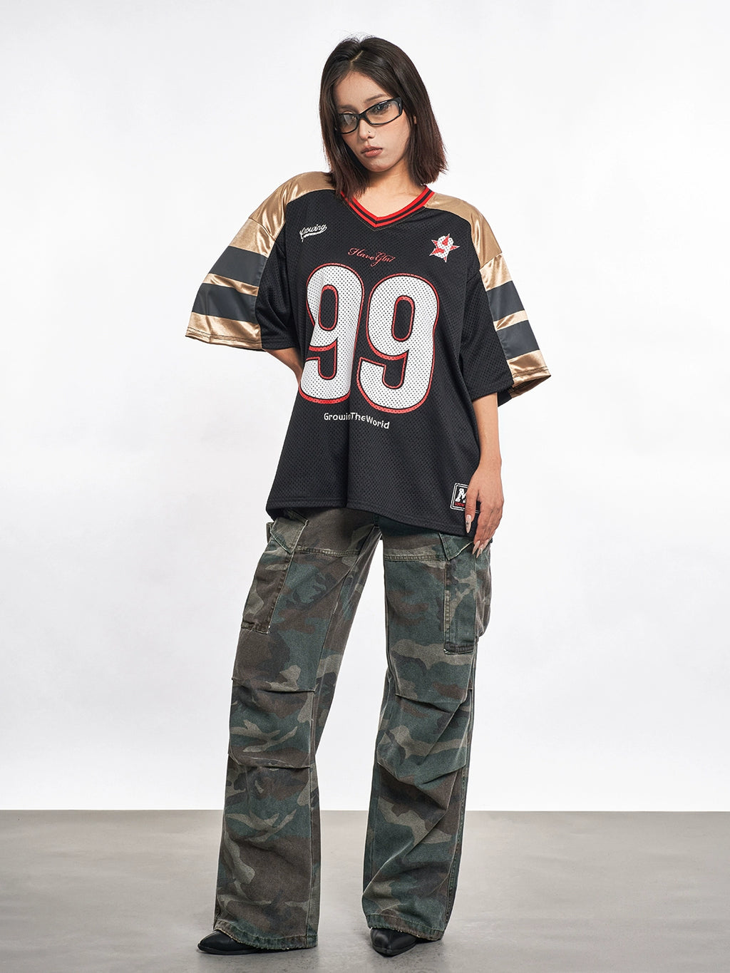 MT99 Letter Jersey Mesh Breathable Tee