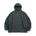 NOEARS Vintage Plaid Loose Hooded Plaid Jacket
