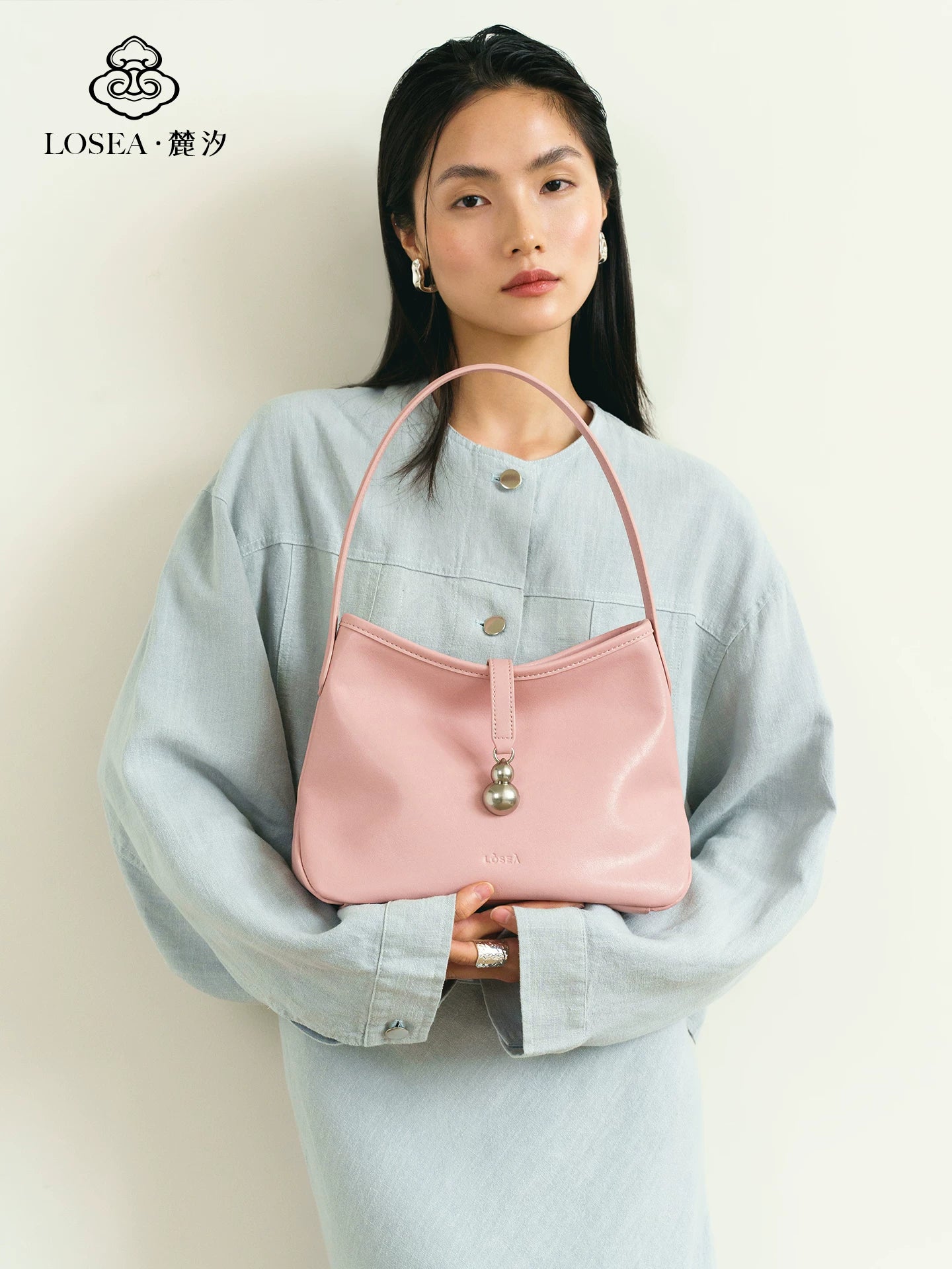 LOSEA Cowhide Gourd Shoulder Tote Bag