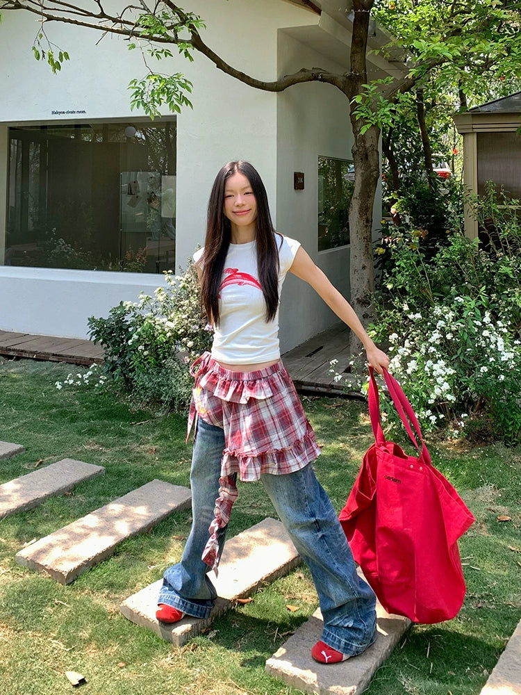 EAHO Vintage Ripple Design Jeans