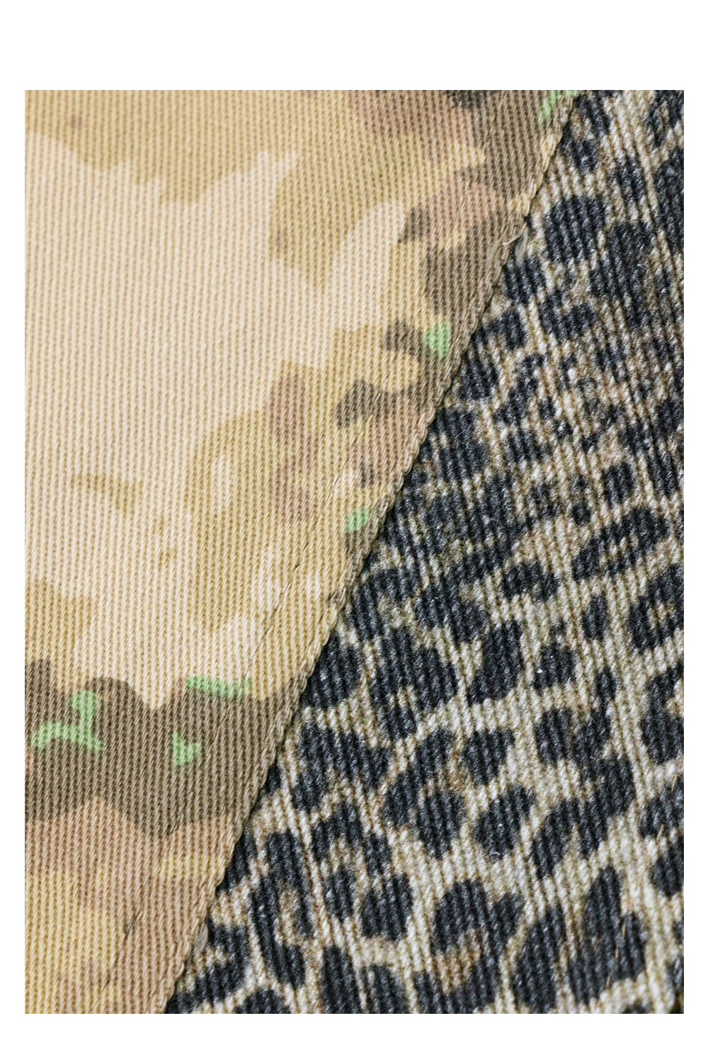 RELABEL Camouflage Leopard Print Splicing Tooling Eight-point Shorts