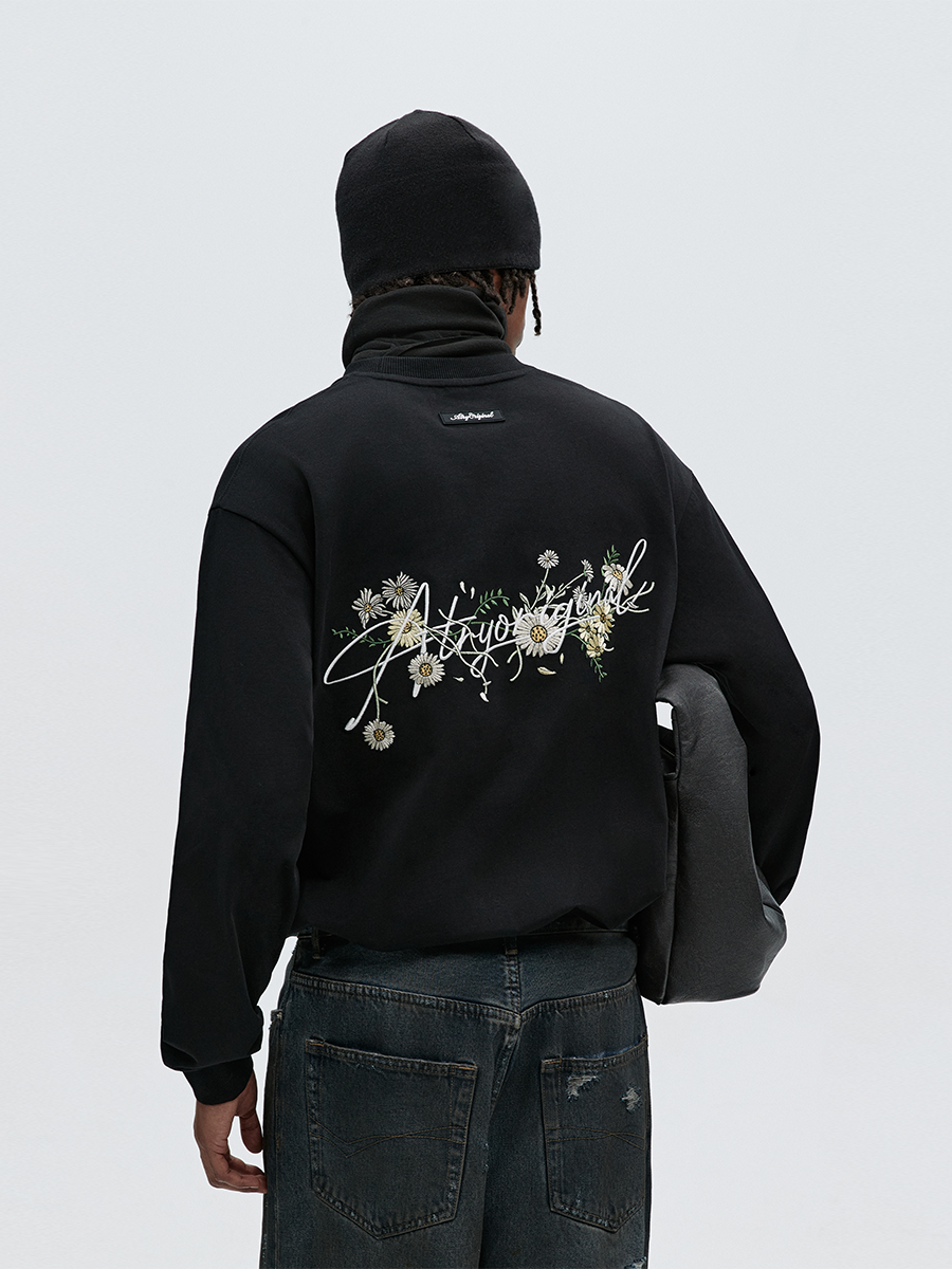 ATRY Flower Body LOGO Flower Embroidery Loose Long Sleeve