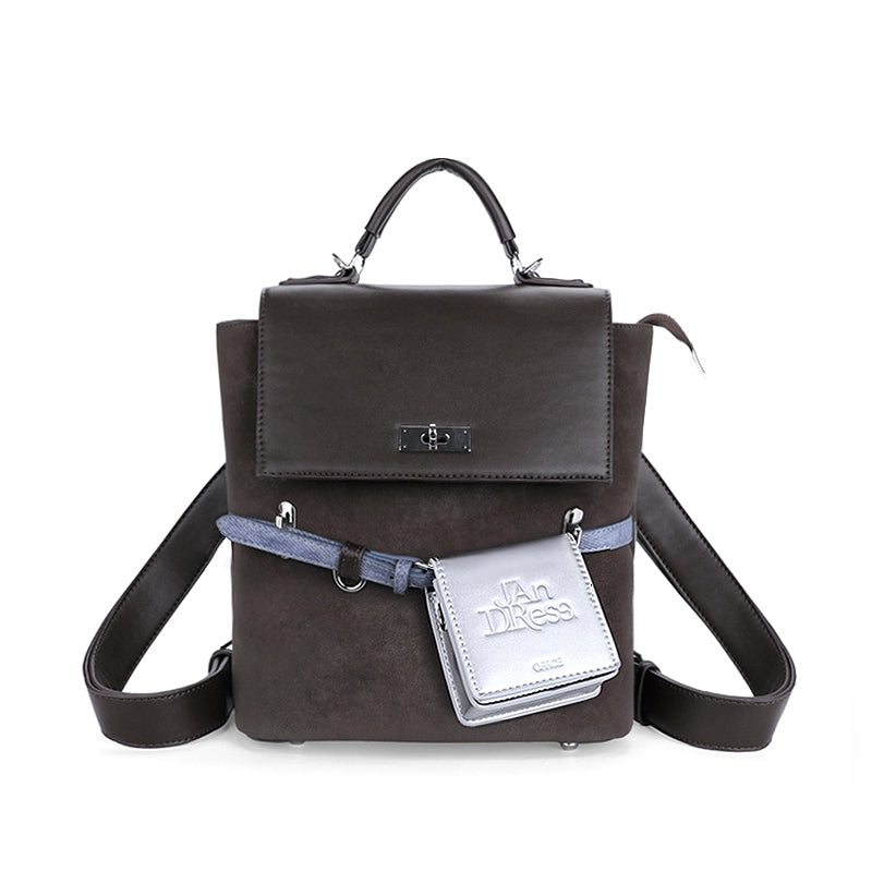 JANDRESS Vintage College Contrast Crossbody Backpack