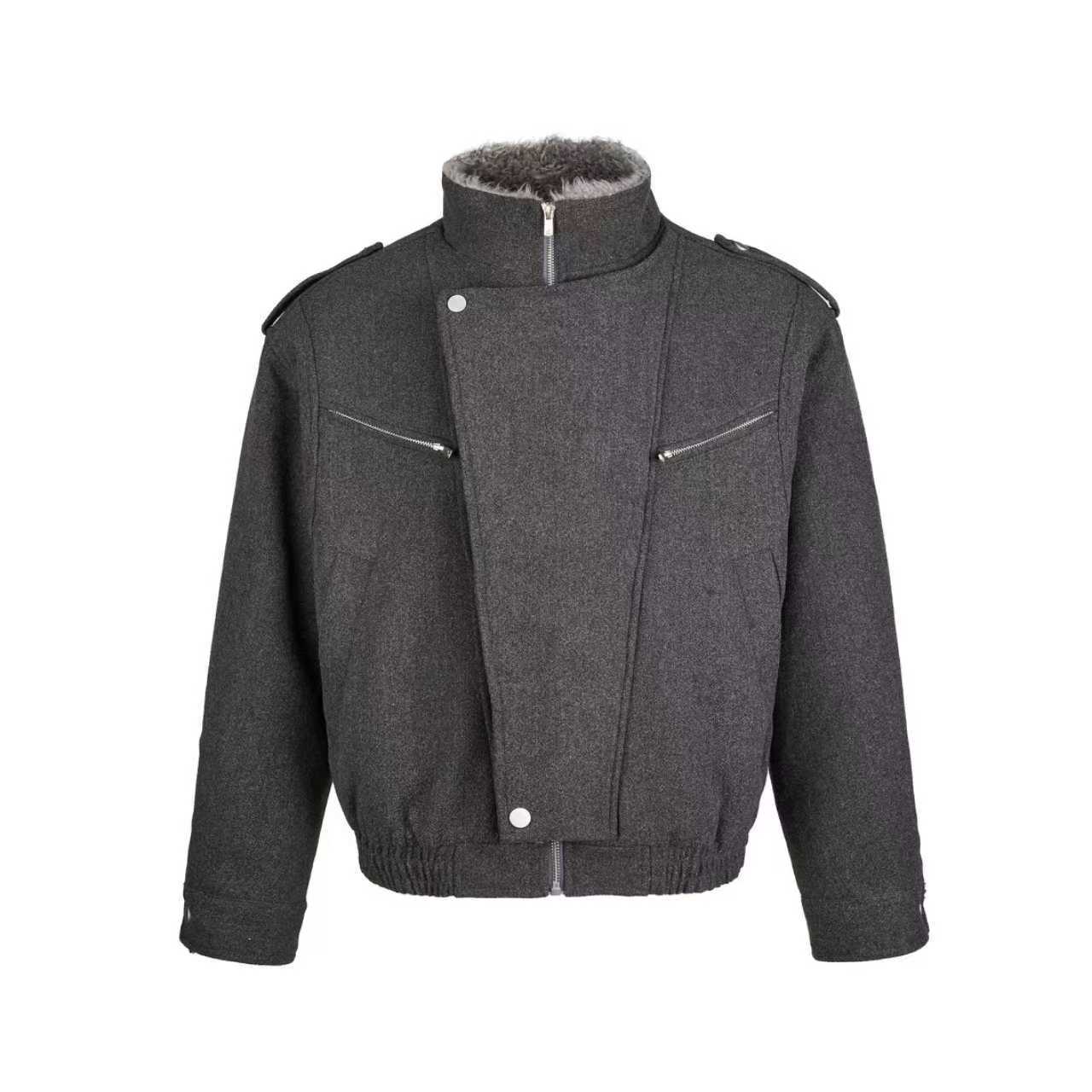 EME Stand-up Collar Tooling Wool Seat Mountain Carving Woolen Thickened Fleece Jacket