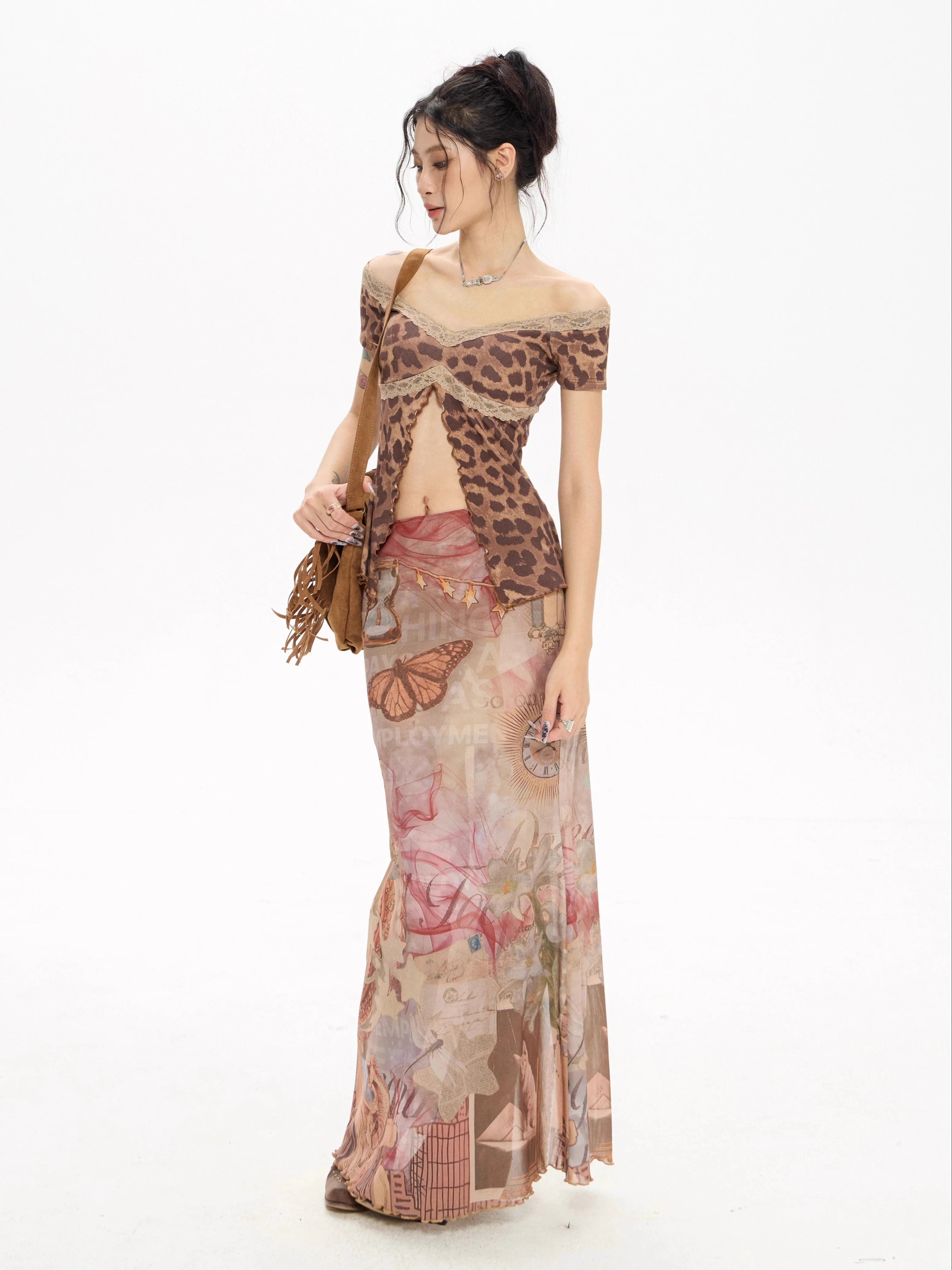 Zero Print Fishtail Long Skirt