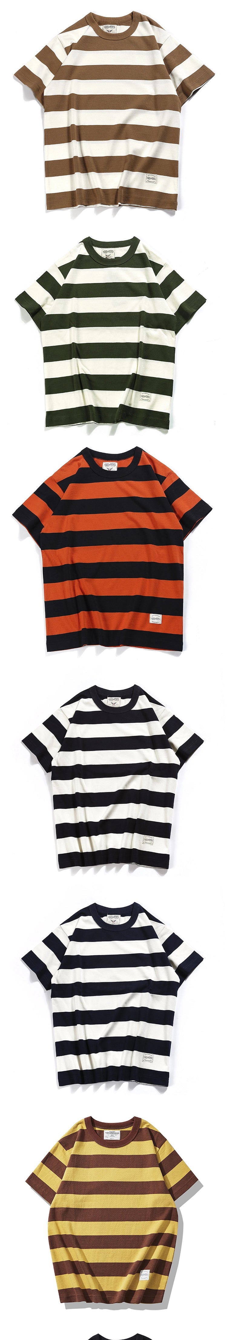PrintAce Vintage Sport Wide Striped Tee