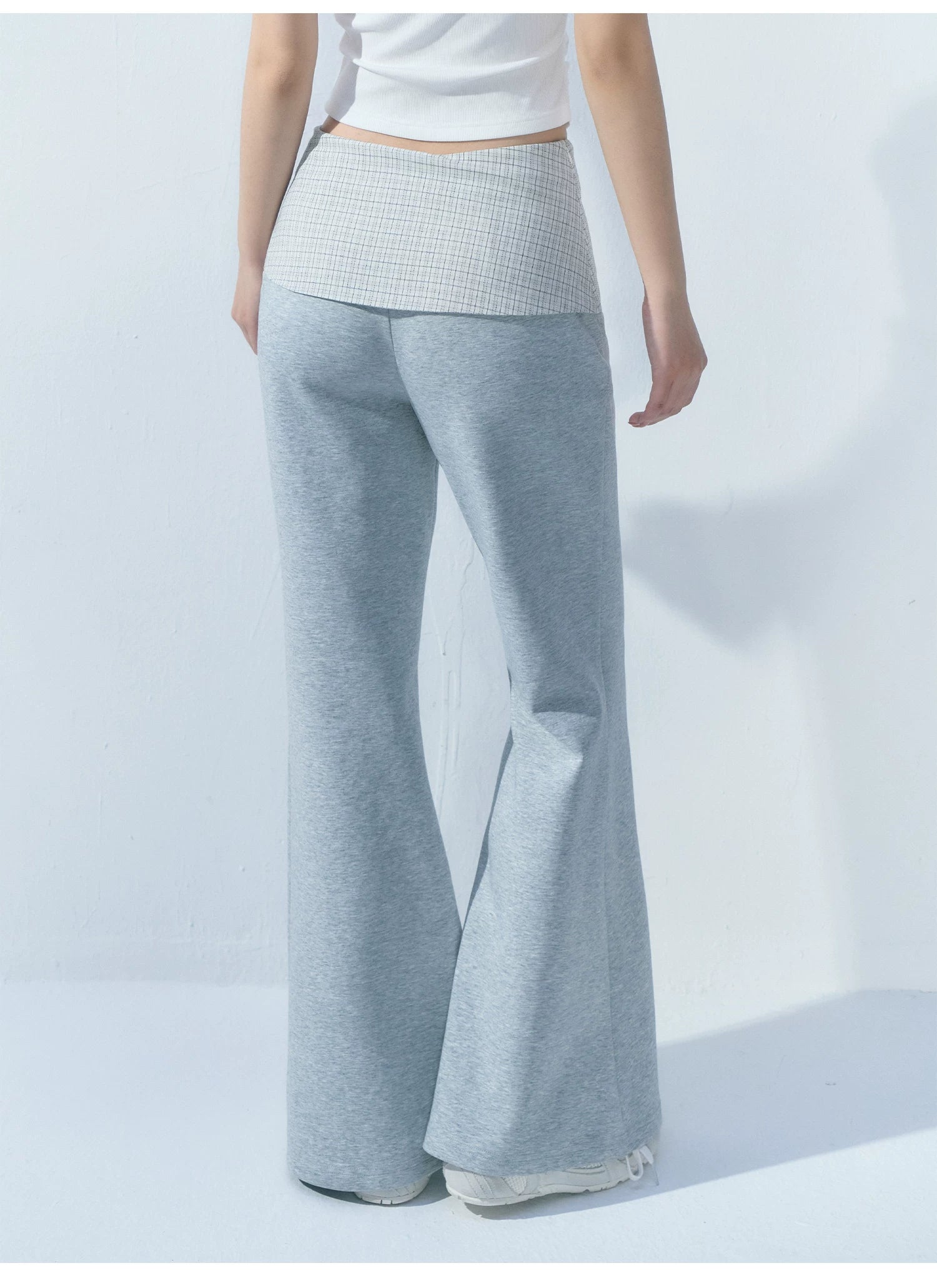 Ablueberry Plaid Paneled Spicy Slacks