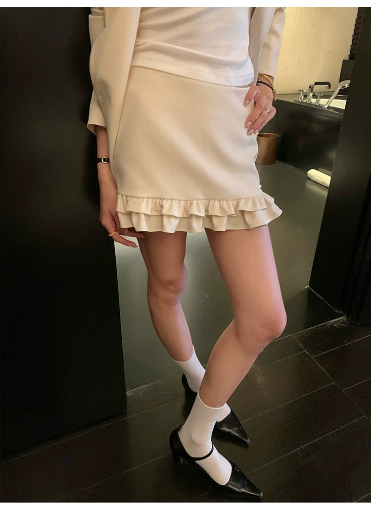 YOUNG KYLIN Temperament Blazer Short Skirt Suit