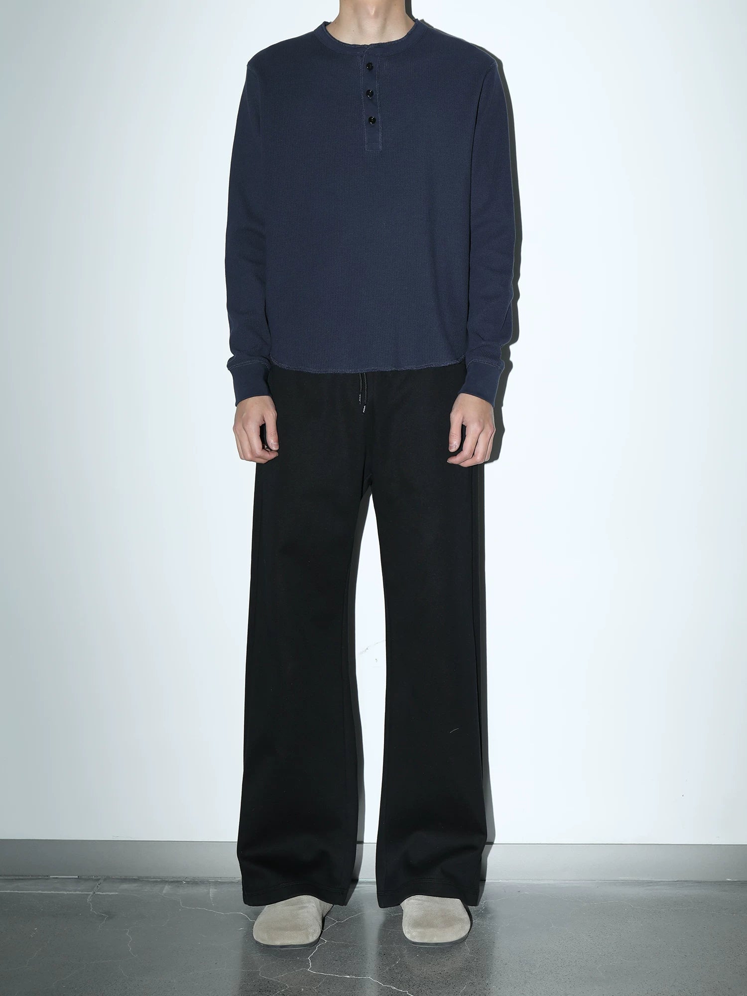 Plus No Logo Casual Henley Long Sleeve