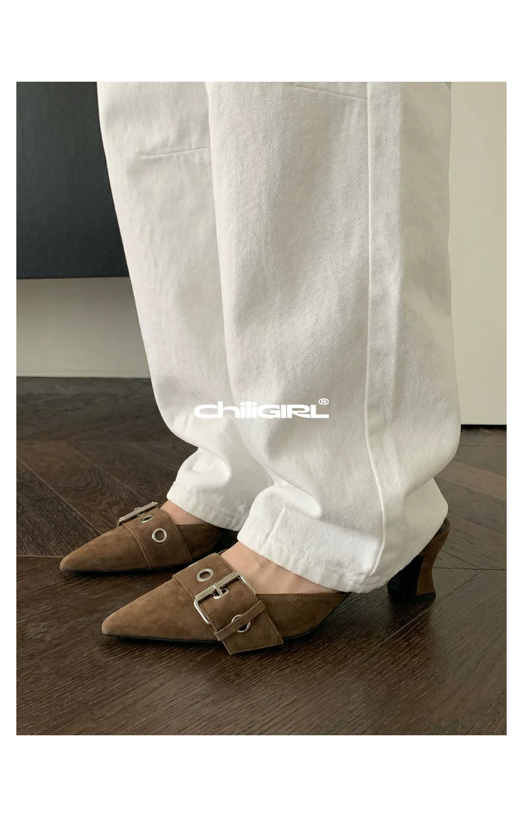 CHILIGIRL Light and Mature Style Pointed Thick Heel High Heels
