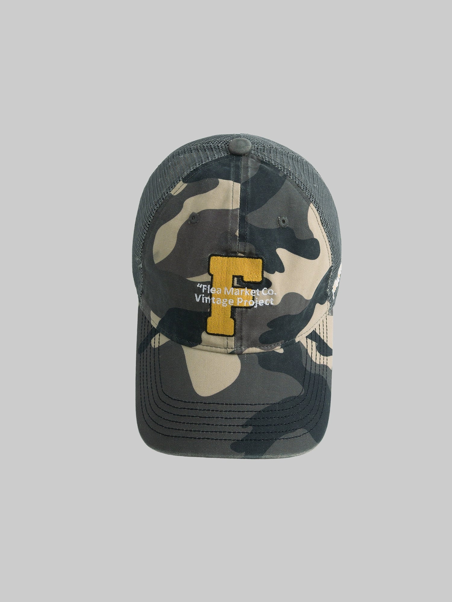 Fleamarket Camouflage Mesh Embroidered Bent Cap