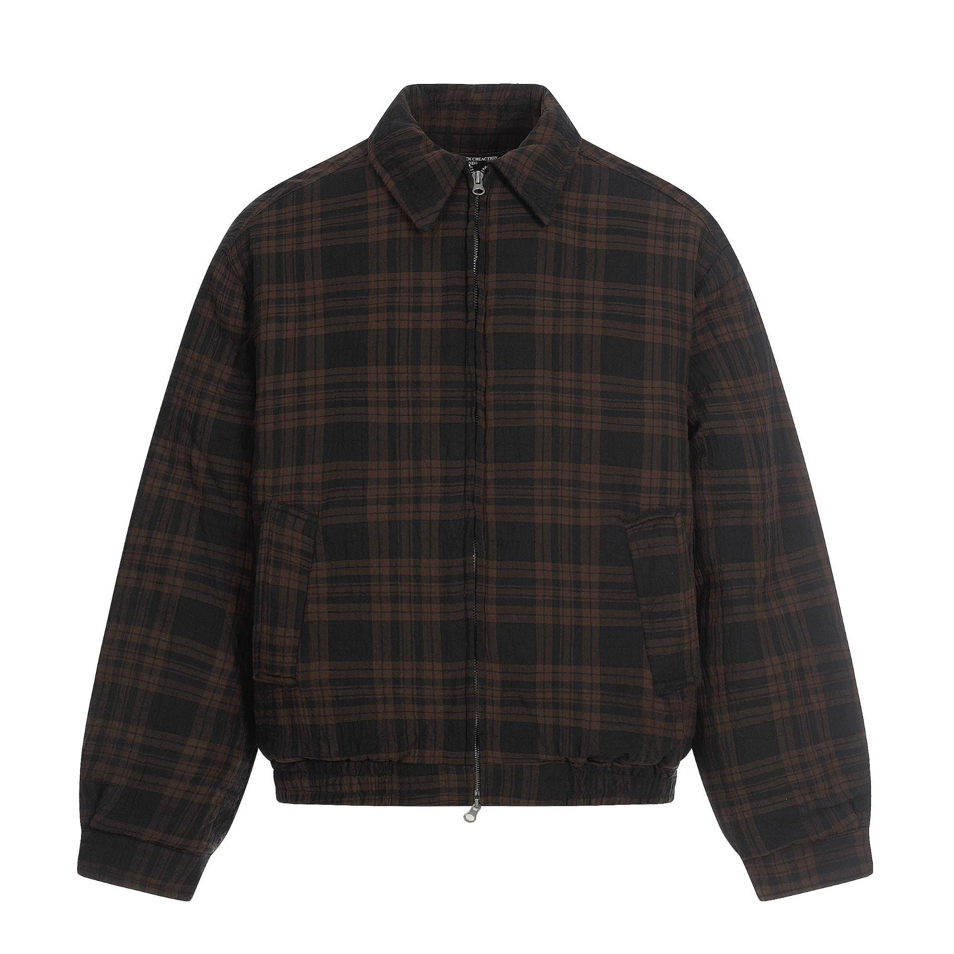 11KN Retro Plaid Contrasting Loose Lapel Jacket