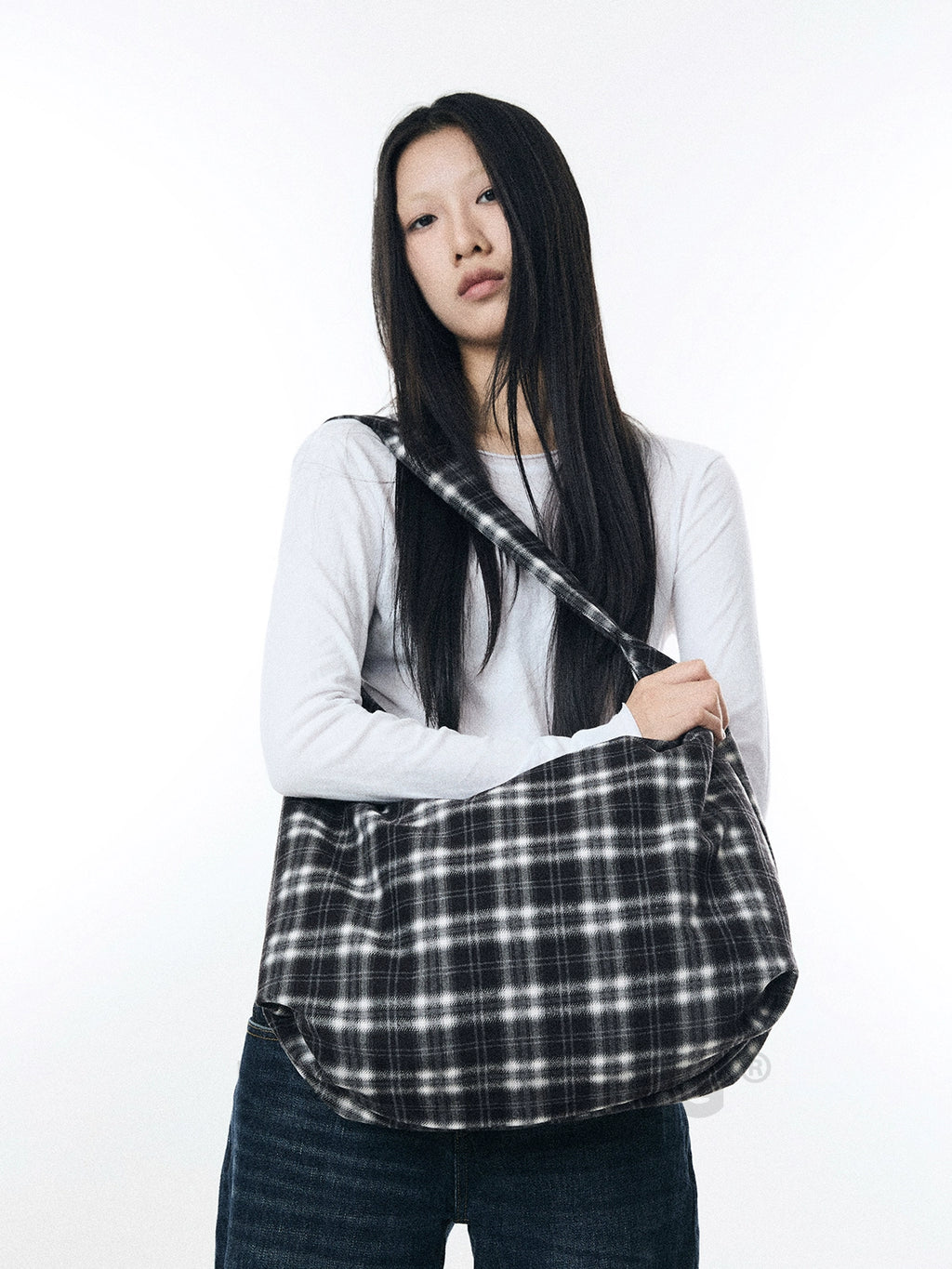 BINGBONG Retro Plaid Casual Shoulder Canvas Bag