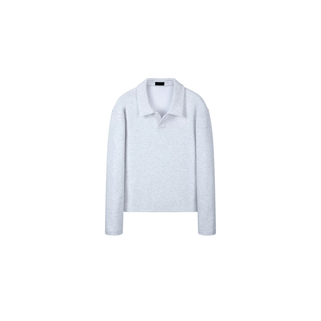 PLUS NO LOGO POLO Collar Lazy Magnetic Pullover Sweater