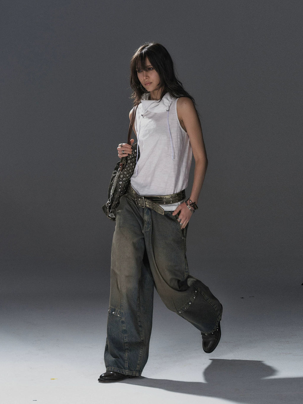 WearAndtear Drawstring Loose Sleeveless Vest Sling
