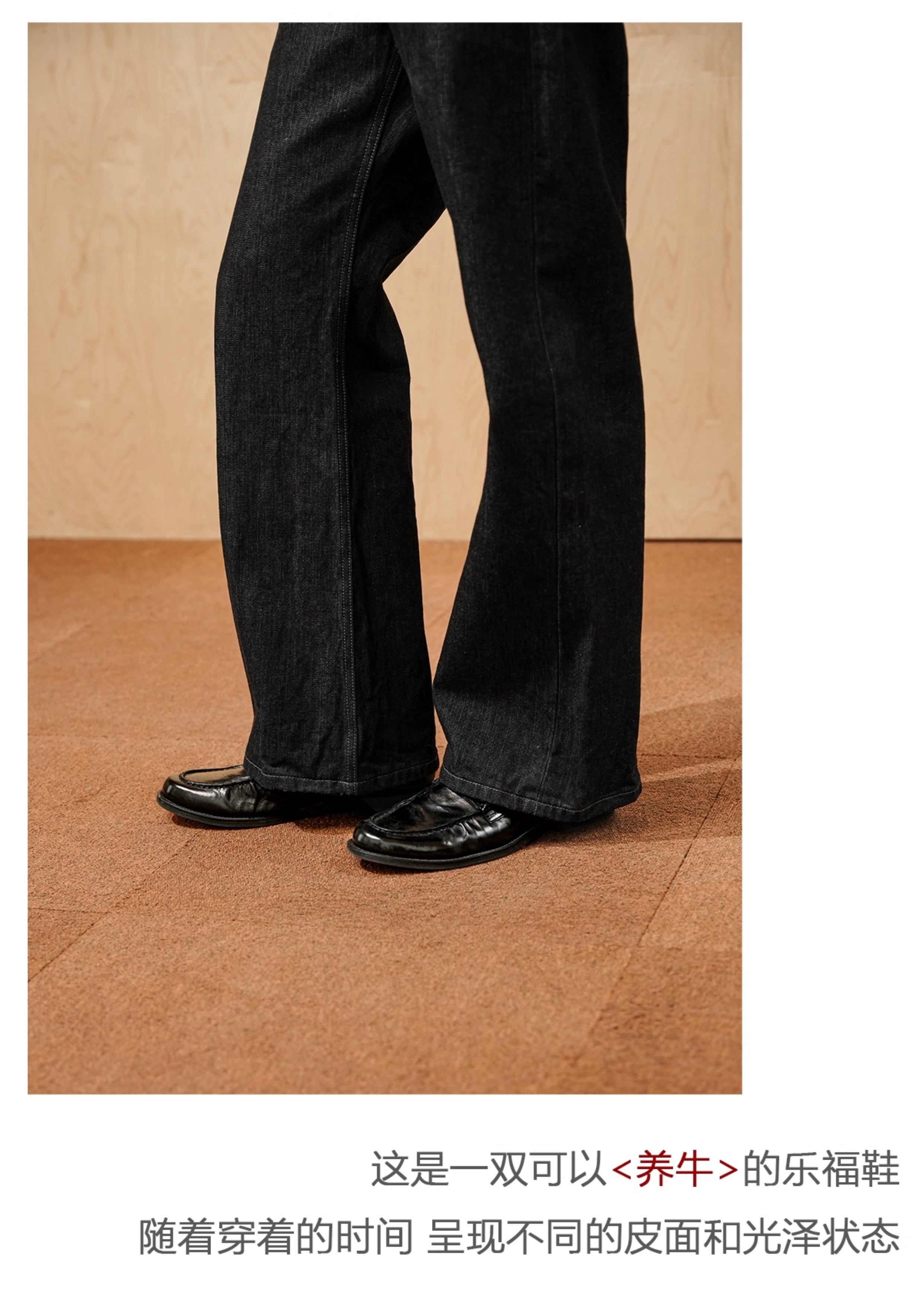 NO LOGO One-pedal Leather Pleated Leather Shoes