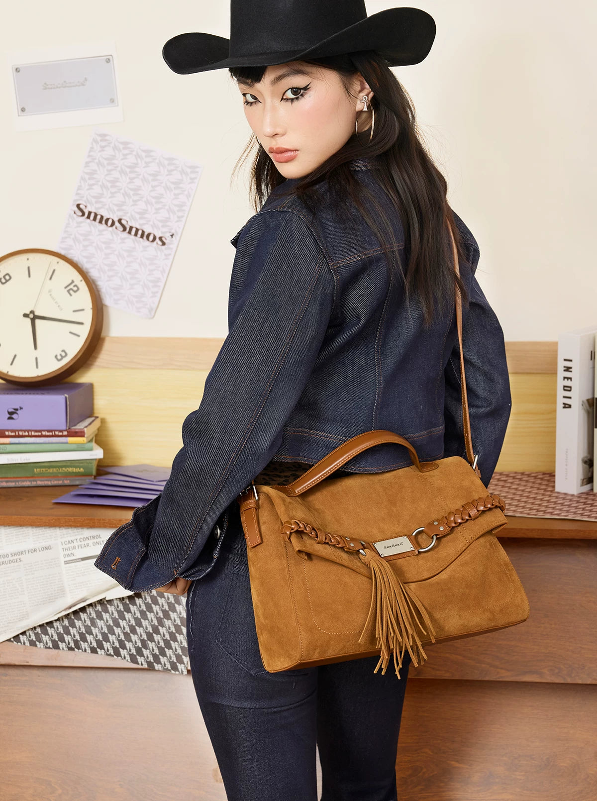 SmoSmos Vintage Tassel Shoulder Messenger Bag