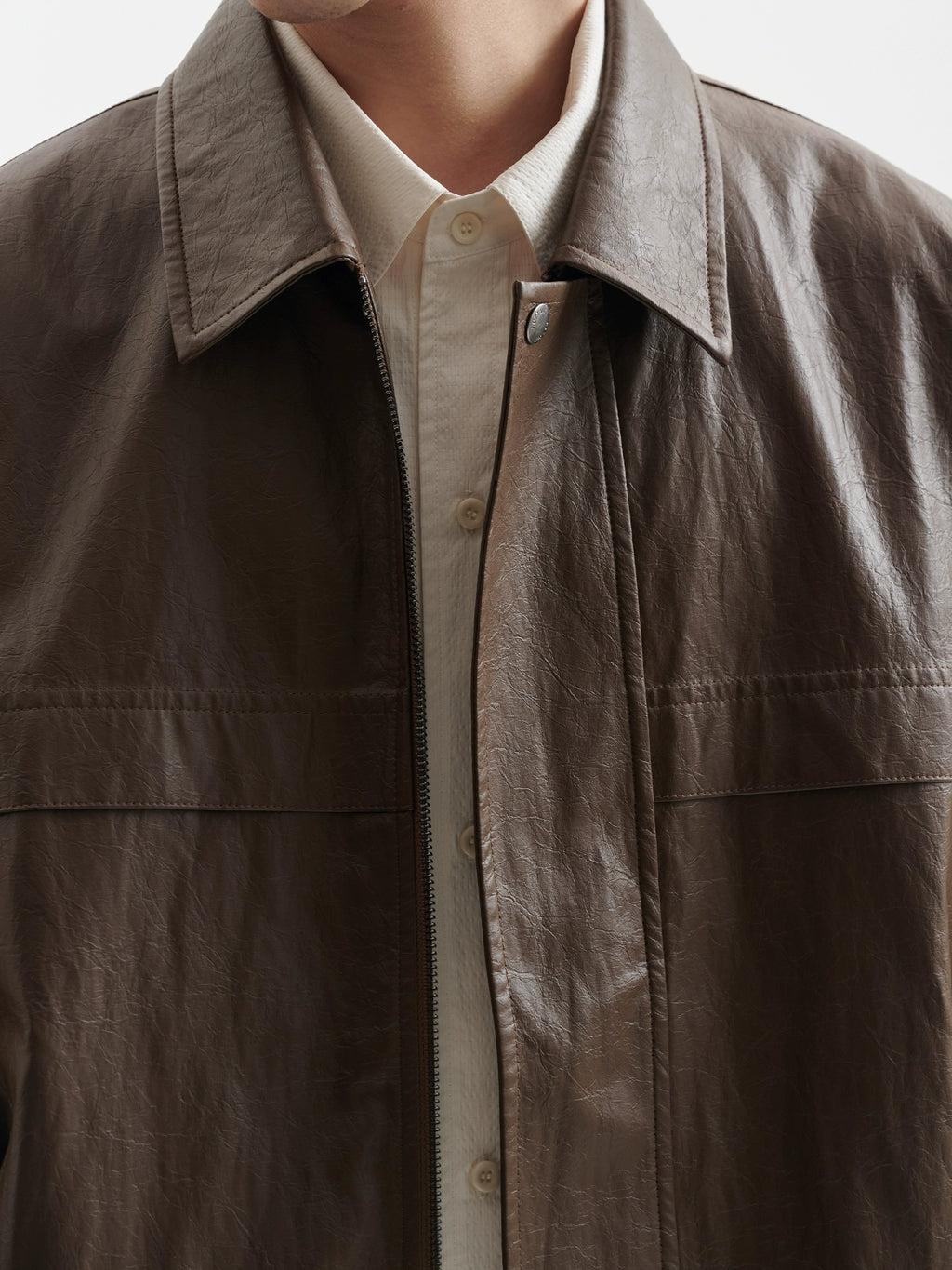 BUTTBILL Make Old Casual Vintage Leather Jacket