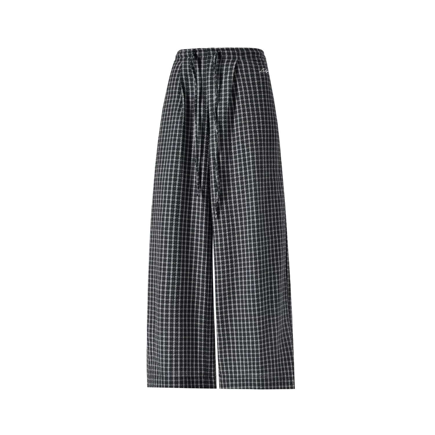 CHANT2nd Checked Straight Casual Wide-leg Pants