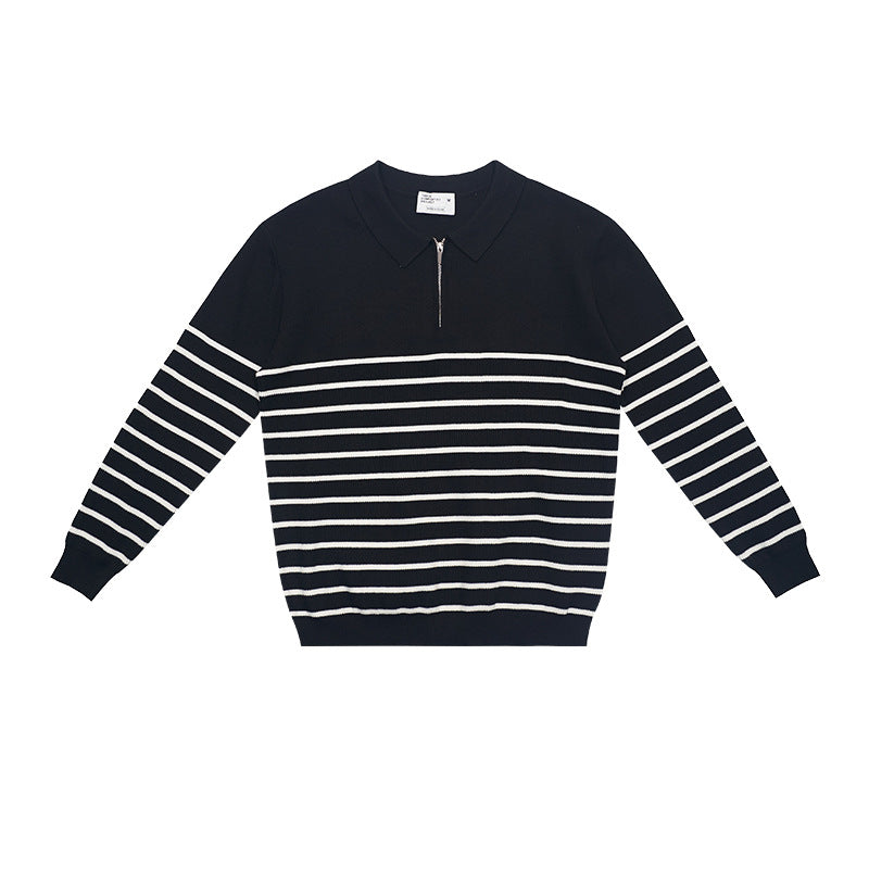 UNF Casual Contrast Striped Knitted Sweater