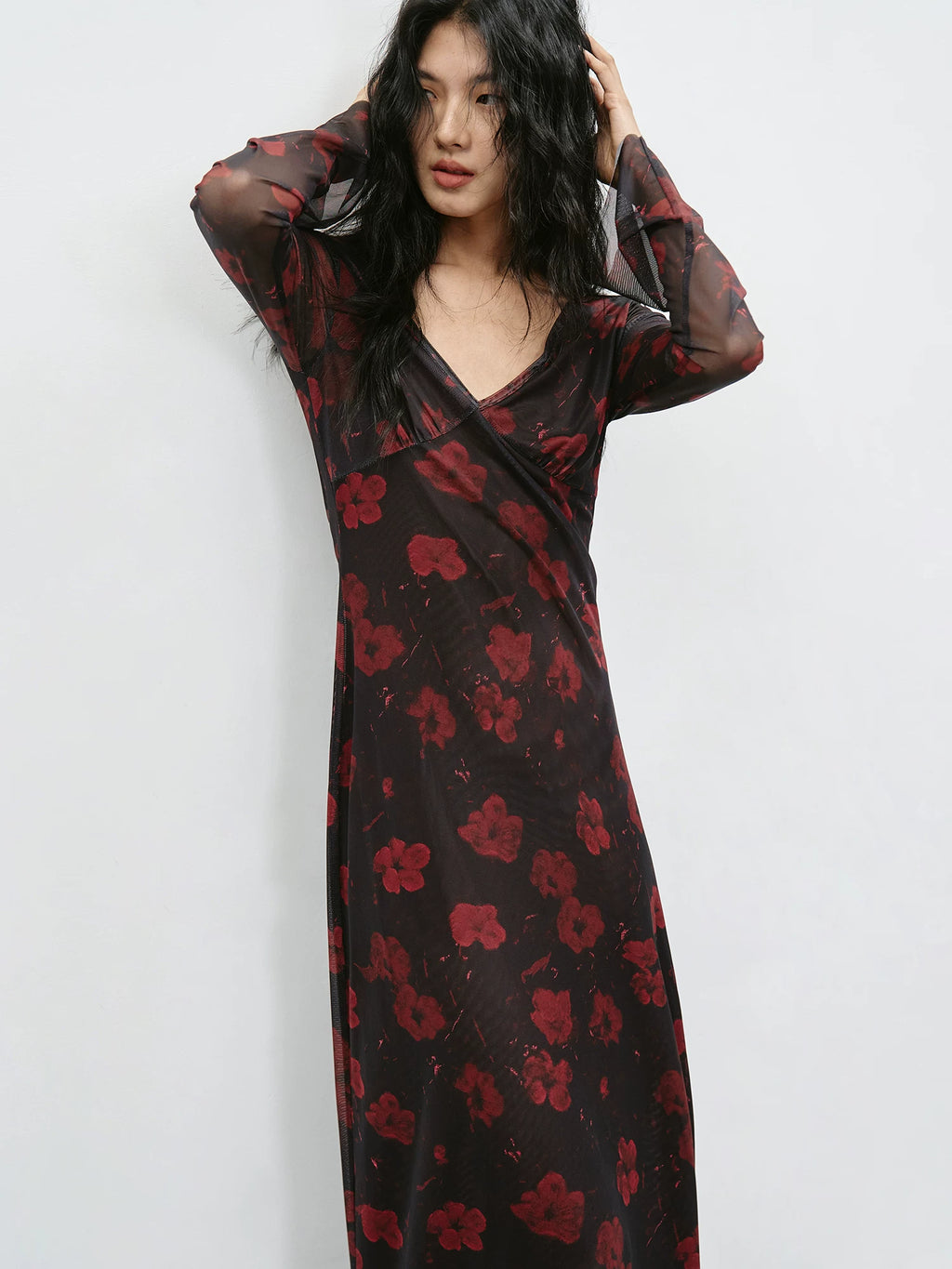 EIGHTHMONTH Contrasting Print Long Dress
