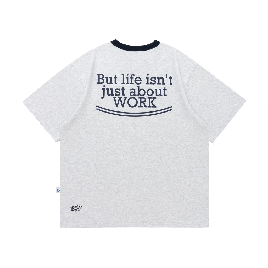 BENT IDEA Casual Color Matching Collar Versatile Tee
