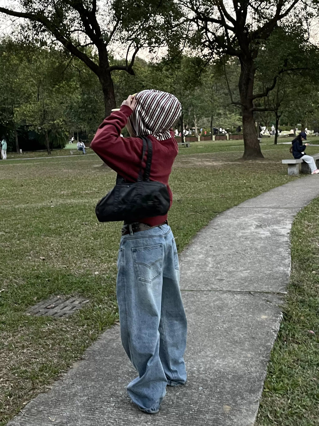 MMBBT Versatile Striped Pullover Hooded Sweater